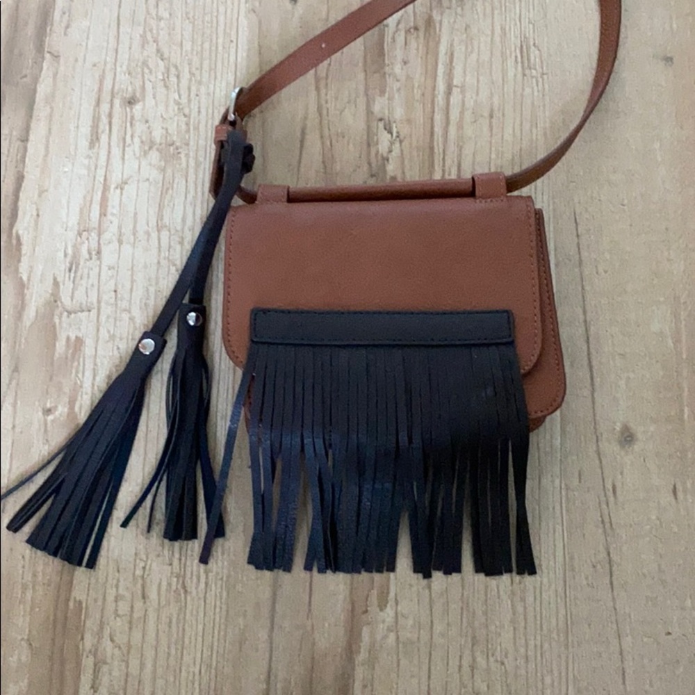 Urban Originals Black Tassel Vegan Leather Purse